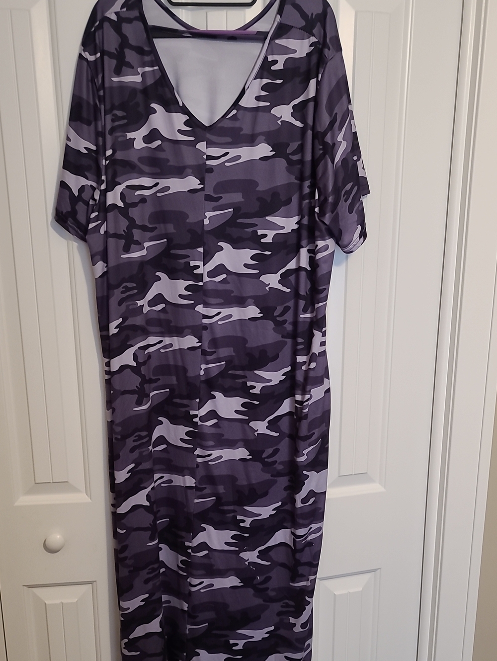 SHEIN GREY Camo V-Neck Maxi Dress